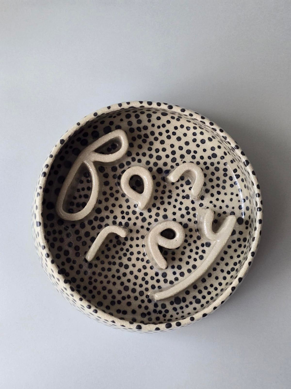 Personalised Slow-Feeder Pet Bowl in Spotty